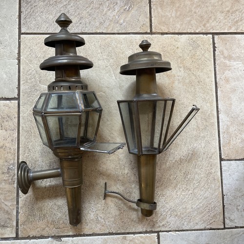 Two vintage brass carriage - two,