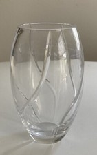 Tipperary Irish fine Crystal Glass lattice hand Cut vase 20cm Signed