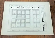 1902 large measured drawing print ! old oak buffet - plas - mawr .conway ! 20