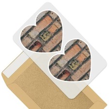 2 x Heart Stickers 7.5 cm -