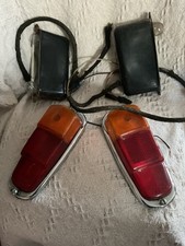 SET OF LUCAS 558 REAR LIGHT BODIES LENSES & RIMS MINI PICKUP  ROVER P4