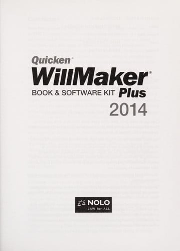 Quicken willmaker plus - quicken, 2014