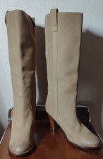 Pepe Jeans of London Knee High Boots Fawn camel Antiqued Fine Suede 40 6.5 Unwor