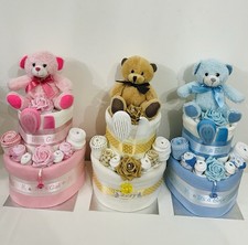 2 TIER NAPPY CAKE WITH CUDDLES
