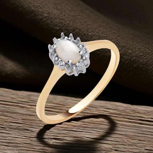 Natural opal and diamond - natural,