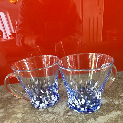 Set clear glass mugs cups - of, 2