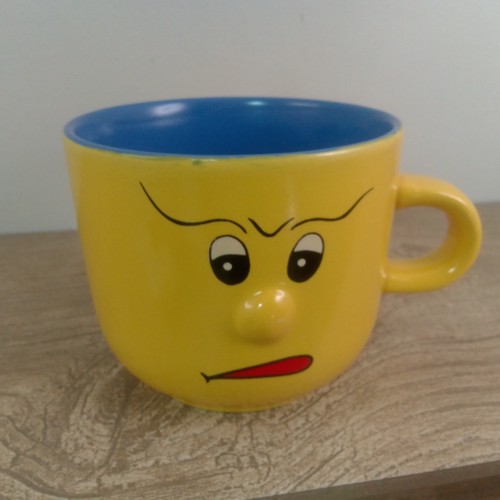 Funny face nose yellow mug - face,