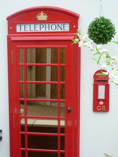 Red telephone box booth - box,