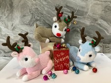 KNITTING PATTERN - Baby Rudolph and Reindeers soft toy - King Cole Yummy yarn