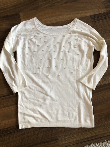 Pearl stud jumper cream - pearl,