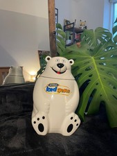 McVities 10" Iced Gems Ceramic Polar Bear Biscuit Barrel Jar Vintage Large GC