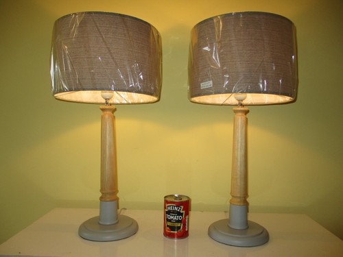 Pair turned oak - pair,