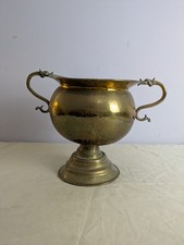 Antique Brass Planter Plant Pot Indoor Vintage Jardiniere Round Urn Medium