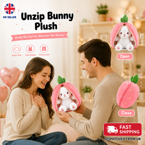 Unzip bunny plush toy - plush, hidden