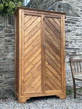 Small Handmade Panelled Pine Wardrobe Tiki Boho