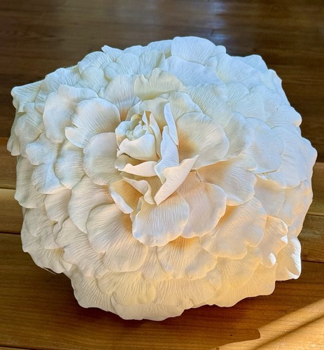 White silk floral pillow - silk,