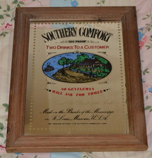 Vintage SOUTHERN COMFORT Picture Mirror - Frame Size 35cm By 26.5cm - DAMAGED