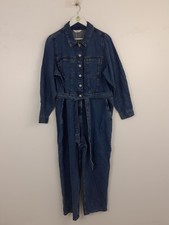 M&S Women's Jumpsuit Size 18 Reg Blue Denim Long Sleeve RRP £49.50 New F2
