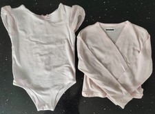 Girls' Pink Ballet Leotard and Wrap Cardigan Age 6 to 7 Years