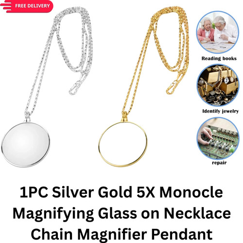 1pc silver gold monocle - gold, 5x