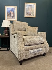 Parker Knoll Newbury Reclining Armchair In Tess Gold Fabric