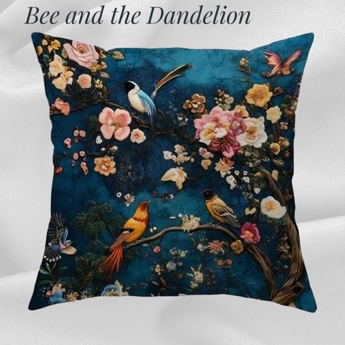 Blue chinoiserie style birds - blue,