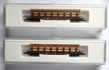 2 x Marklin 8226 Bogie Stake Wagons with Timber Load