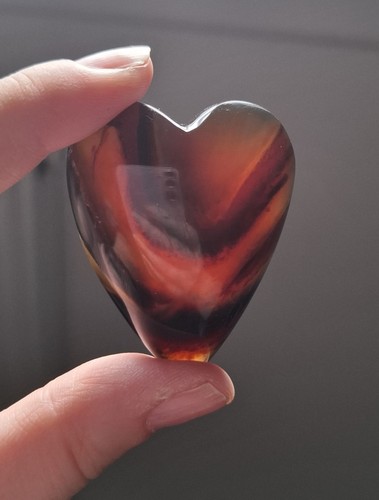 Blue amber heart indonesian - blue,