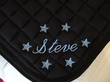 Personalised Embroidered Saddle Cloth with Name & Stars on both sides