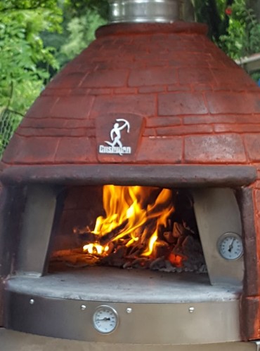 Wood fired pizza oven - fired,