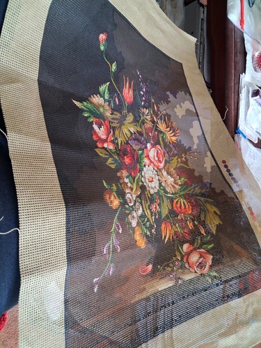 Flowers tapestry canvas - flowers,