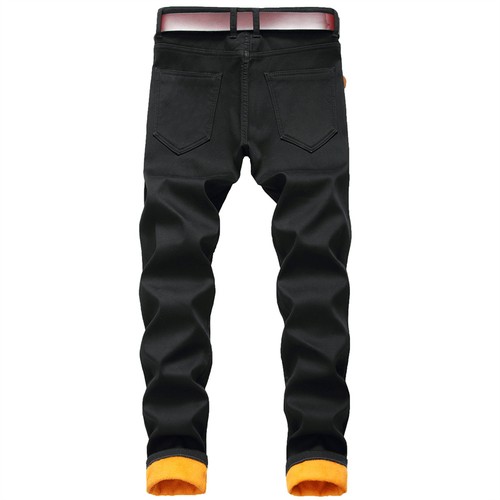 Men denim pants - jeans, fleece