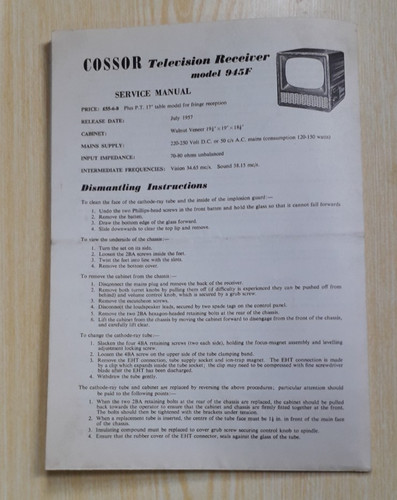 Cossor model 945f television - ,