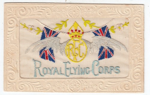 Wwi old silk postcard - old, rfc