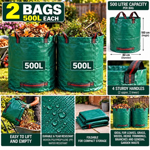 500l garden waste bags - x,
