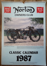 NORTON owners club CLASSIC CALENDAR for 1987 16.75 x 11.75in classic motorcycles
