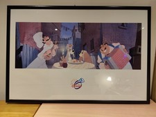 The Art Of Disney LADY & THE TRAMP Huge Framed Print 37.5 X 25.25" Spaghetti 