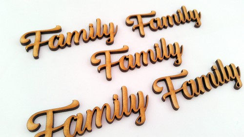 Family word cutout pack - 5, mdf