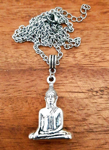 Large tibetan silver buddha - tibetan,