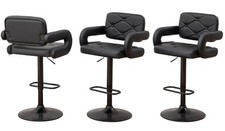 3 X BLACK BAR STOOLS LARGE