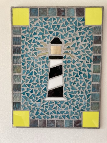Mosaic glass tile lighthouse - glass,