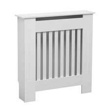 NEW! Small White Wooden Slatted Grill Radiator Cover MDF Cabinet