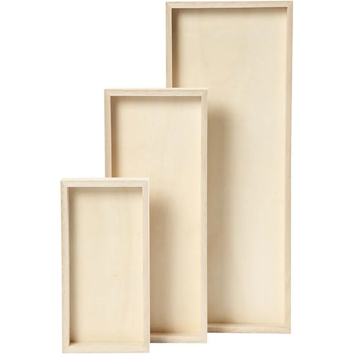 Set wooden trays paulownia - set, 3