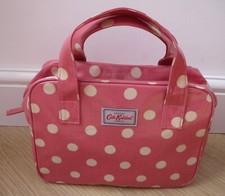 Cath Kidston Handbag in Pink Polka Dot PVC - Tote Style - Exc. Condition