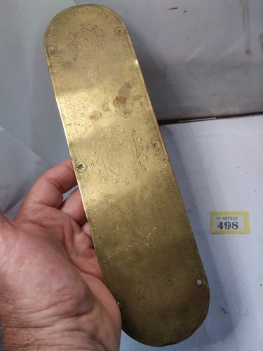 Antique brass finger - finger, plate