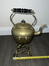 Antique William Souter & Sons Brass Spirit Kettle With Stand Burner Decorative