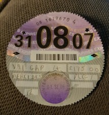 Old Car Tax Disc Mercedes
