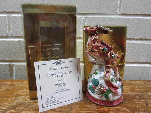Vtg fitz floyd reindeer bell - fitz,