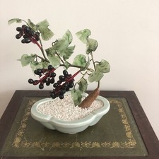 Vintage Bonsai Glass Jade Tree