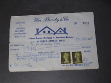 Wm Brusby & Co, Estate agents, mortgage & Ins Brokers, Hull 1968 Receipt